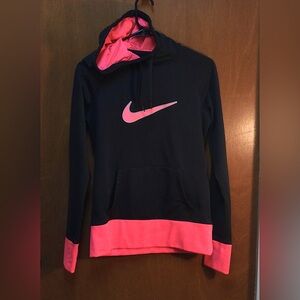 Nike Hoodie Therma Fit Women's Nike Swoosh Black & Pink Size Small